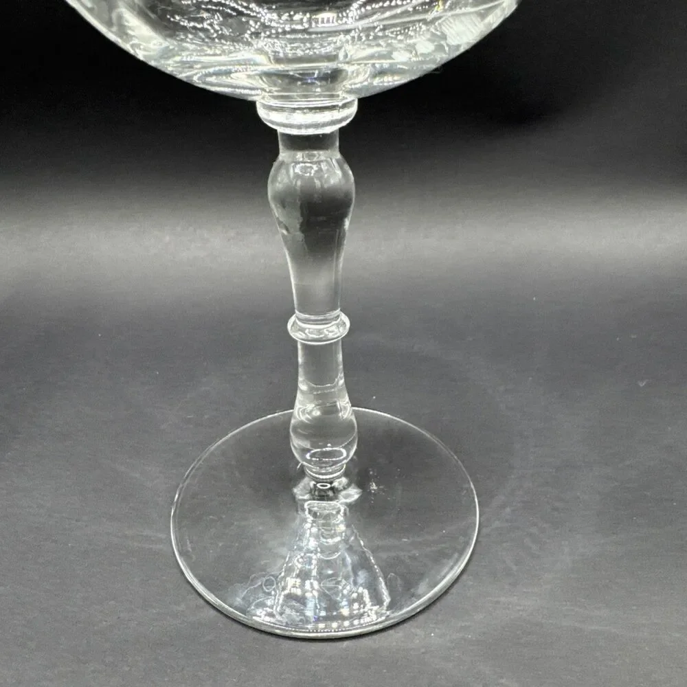 Set Of 2 Vintage Etched (Floral) Crystal Sherry Wine Cocktail Glasses 6”